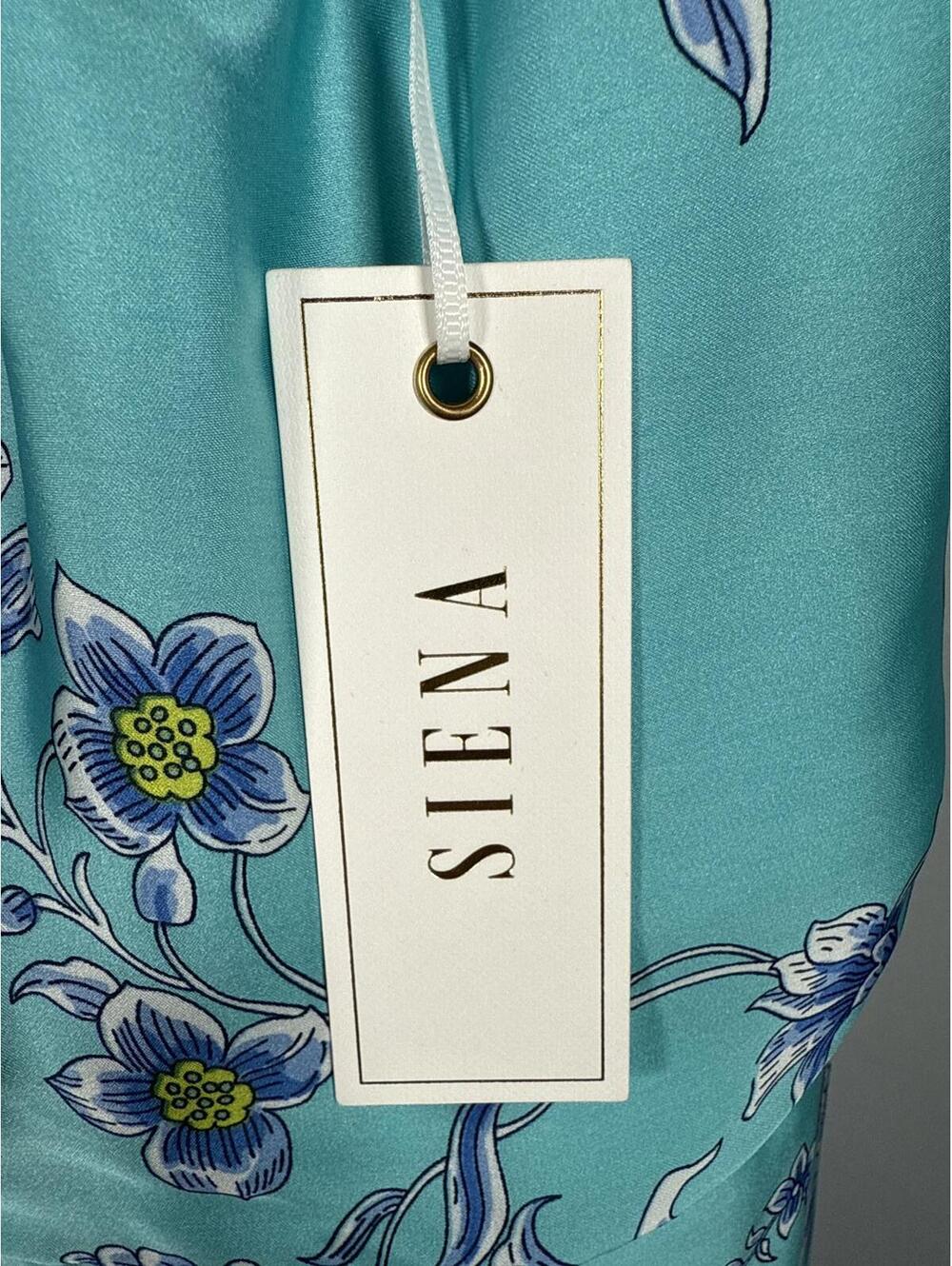 NWT Sienna Aqua Blue Floral Halter Midi Dress Size 8 - Picture 6 of 7